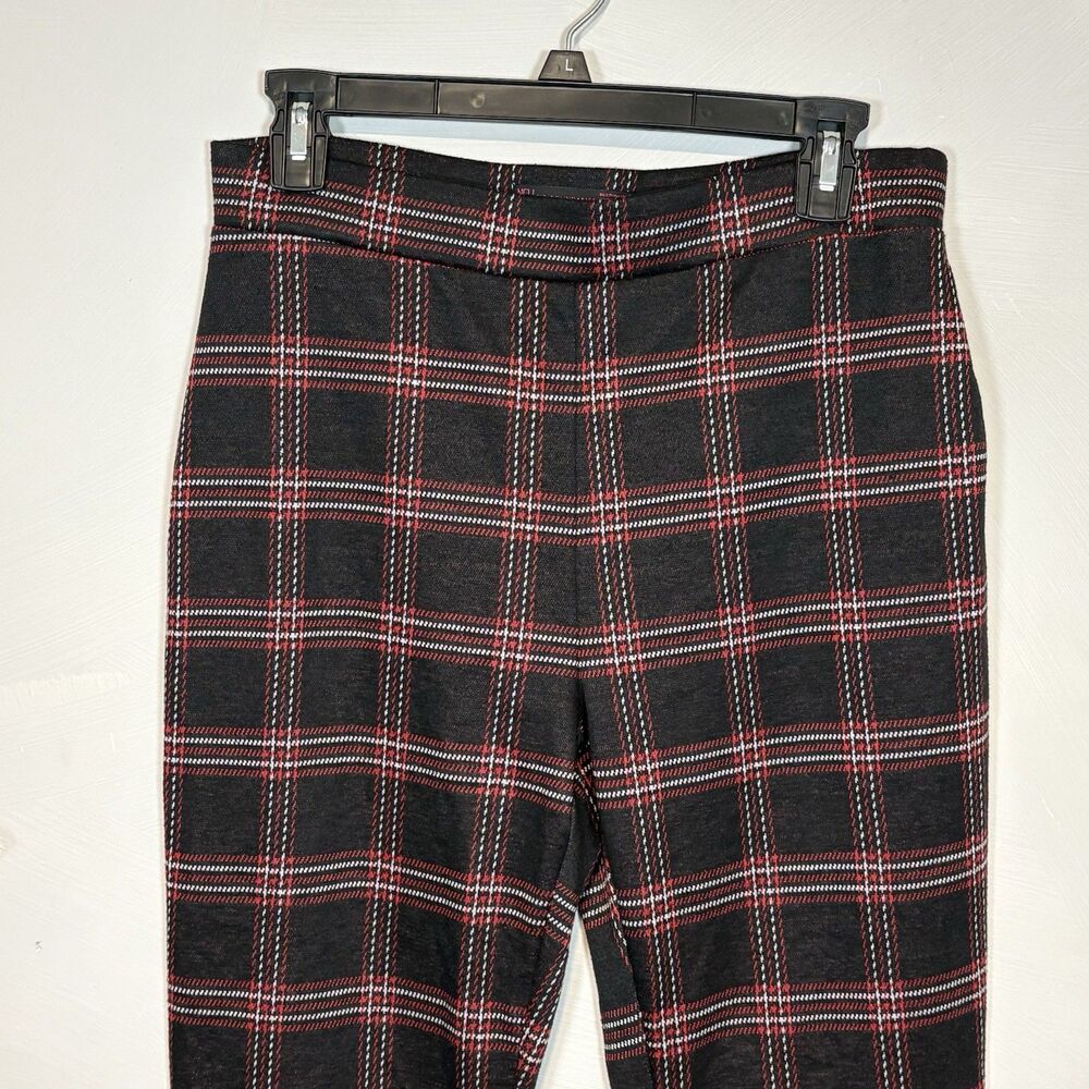 No Boundaries Size L Plaid Flare Leg Pull On Pants Legging Check Grunge Academia - Picture 4 of 8